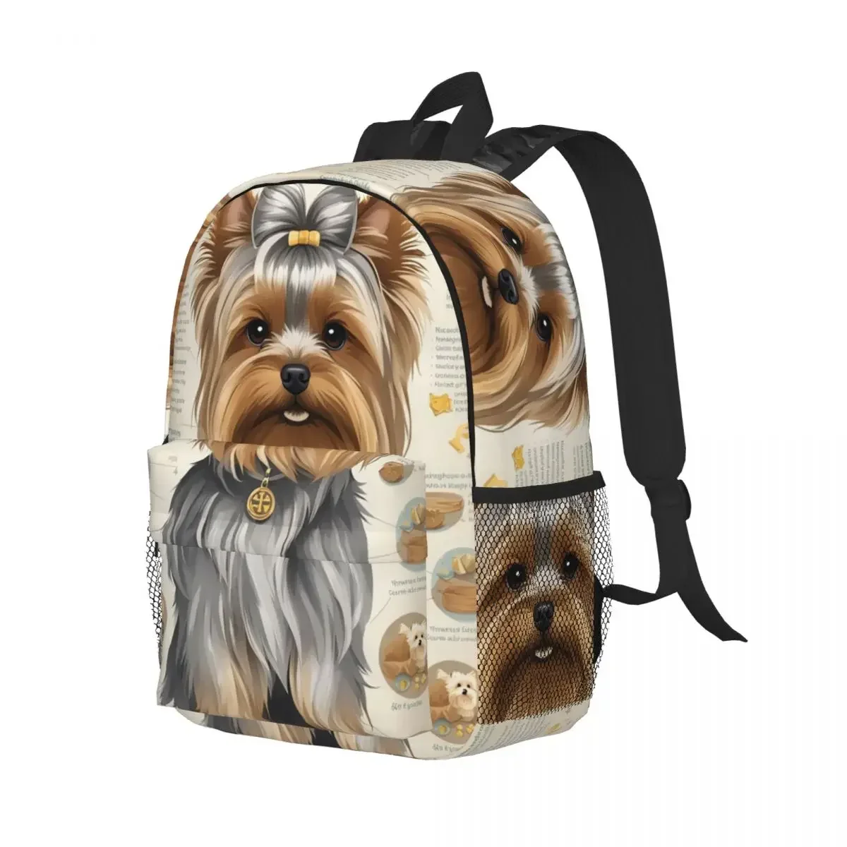 

Рюкзак с рисунком собаки йоркширского терьера, студенческая сумка для книг для мальчиков и девочек, детская школьная сумка, компьютерные сумки на плечо для мужчин и женщин