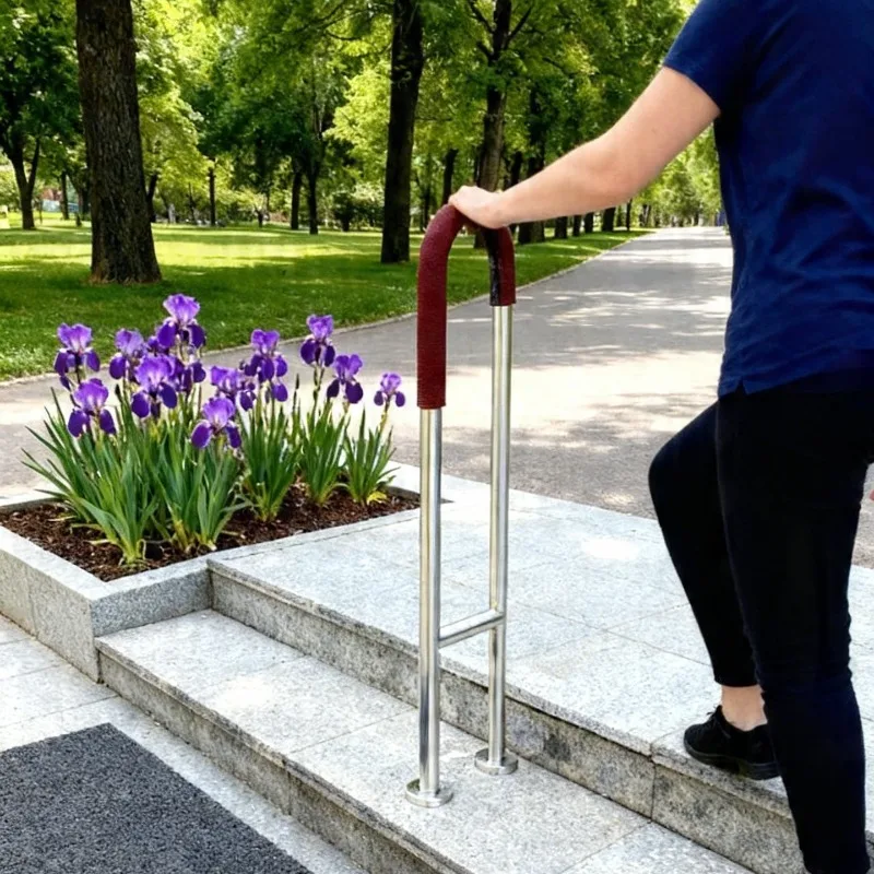 Stainless Steel Stairs Handrail, Suitable for 2-3 Steps, Multi Sided Installation, Including Porch Ladder Handrail Deck Railings