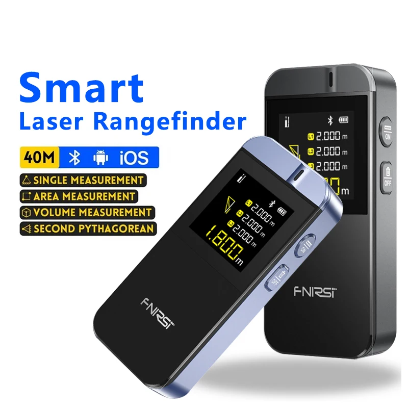 Fnirsi-telêmetro a Laser Inteligente Fita Métrica Digital Metro Laser Medidor de Distância Digital Aplicativo Preciso para Desenhar 40m Ir40