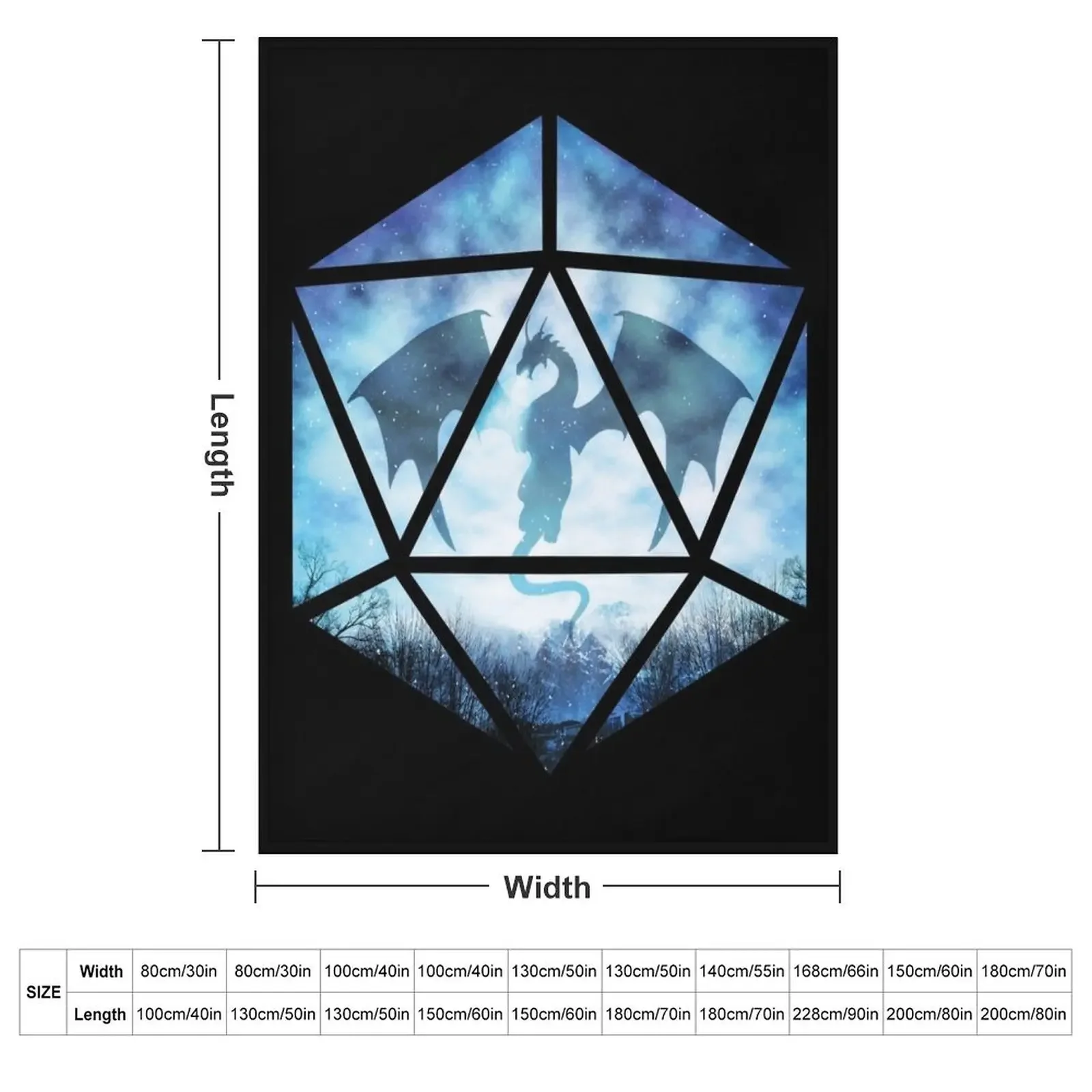 Blue Sky Ice Dragon D20 Throw Blanket Thermal sofa bed Sofa Designers Blankets