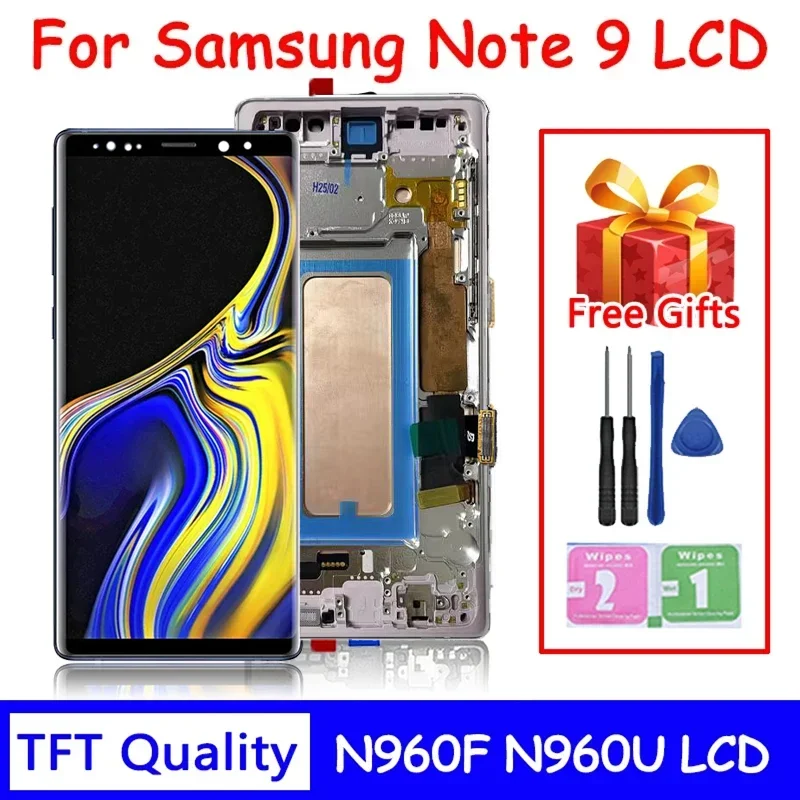 Nuevo Note9 LCD para Samsung Note9 pantalla LCD MONTAJE DE digitalizador con pantalla táctil para Samsung Note 9 N960F N960U N9600 marco LCD