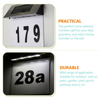 1 set 1 Set Solar Powered Led Address Sign Waterproof Outdoor Number Light For Garden Yard Porch Pathway Solar Wall Lamp