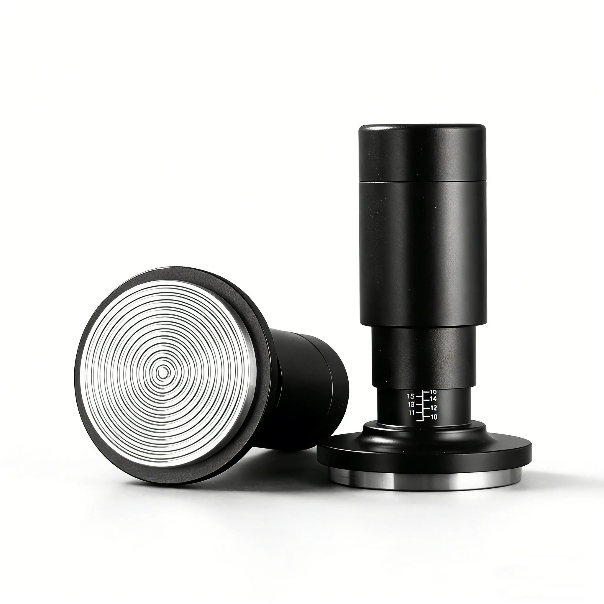 2 in 1 Spring-loaded Tamper Barista Tools Espresso Coffee Tamper Constant Pressure Ripple Base with WDT Tool 51mm 53mm 58mm