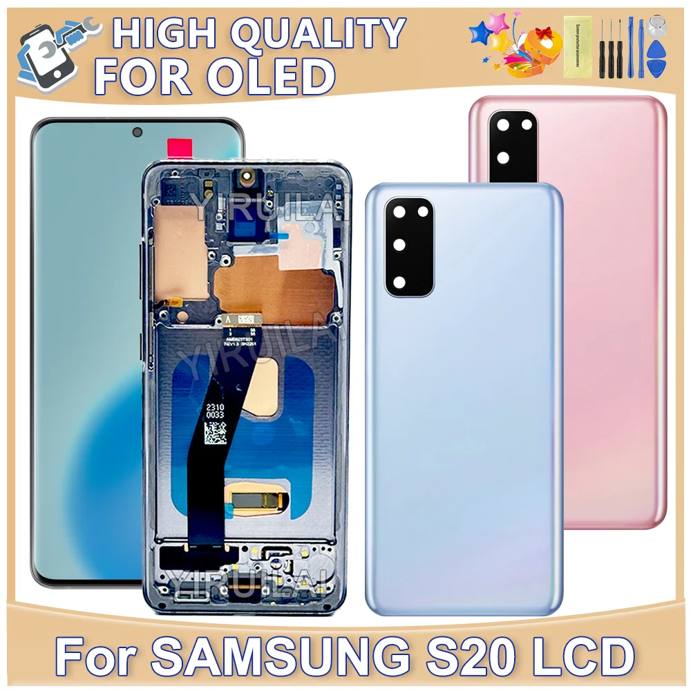 �y�Z�[�����z���i��OLED Samsung Galaxy S20 G980F SM-G980B/DS G980F LCD�^�b�`�X�N���[���f�B�X�v���C�i�t���[���t���jSamsung S20 4G LCD�p