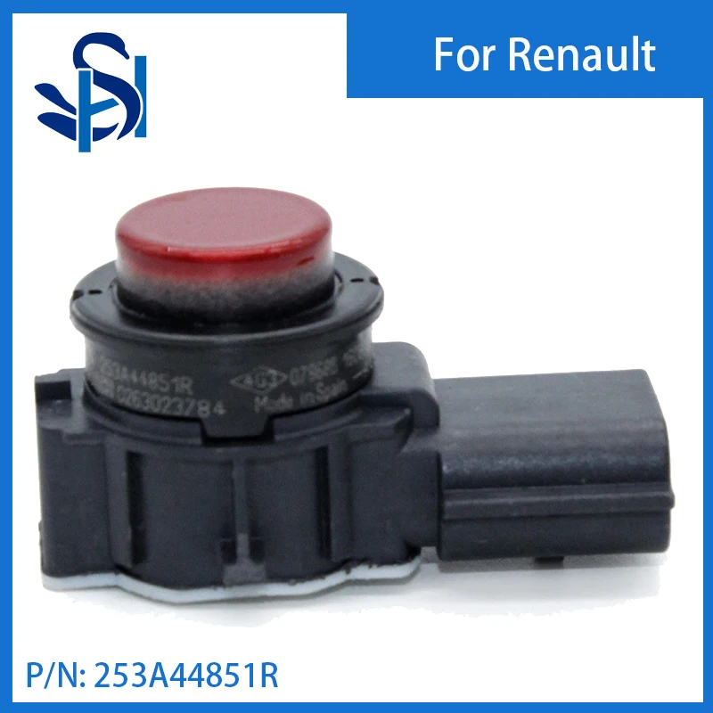 Sensor de aparcamiento 253A44851R PDC, Radar de Color rojo para Renault Clio IV 2017 (5R)