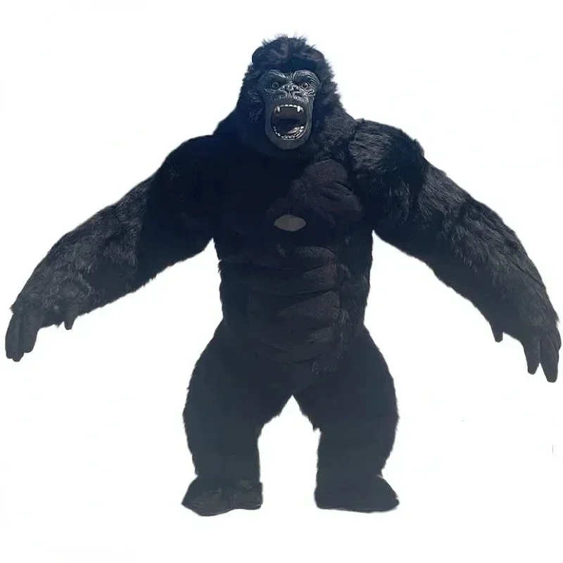 الحياة الحقيقية نفخ الغوريلا زي التميمة العملاق فروي الدعاوى تأثيري فستان بتصميم حالم لأحداث حفلة عيد الهالوين عيد الميلاد