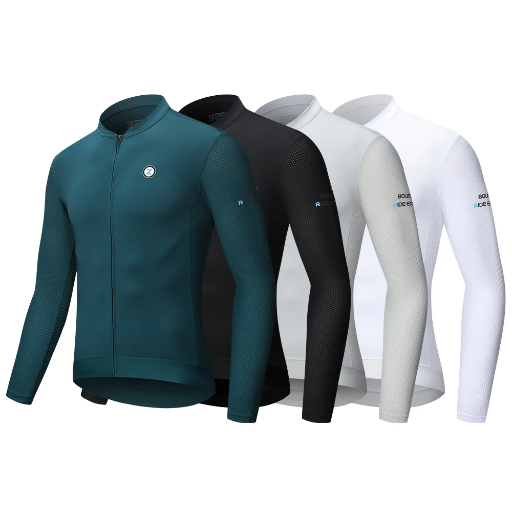 ZRSE Men's Cycling Jersey with Long Sleeve SPF 50+ Anti-UV Slim Fit Breathable Cycling Maillot Quick Dry MTB Road Cycling Shirt