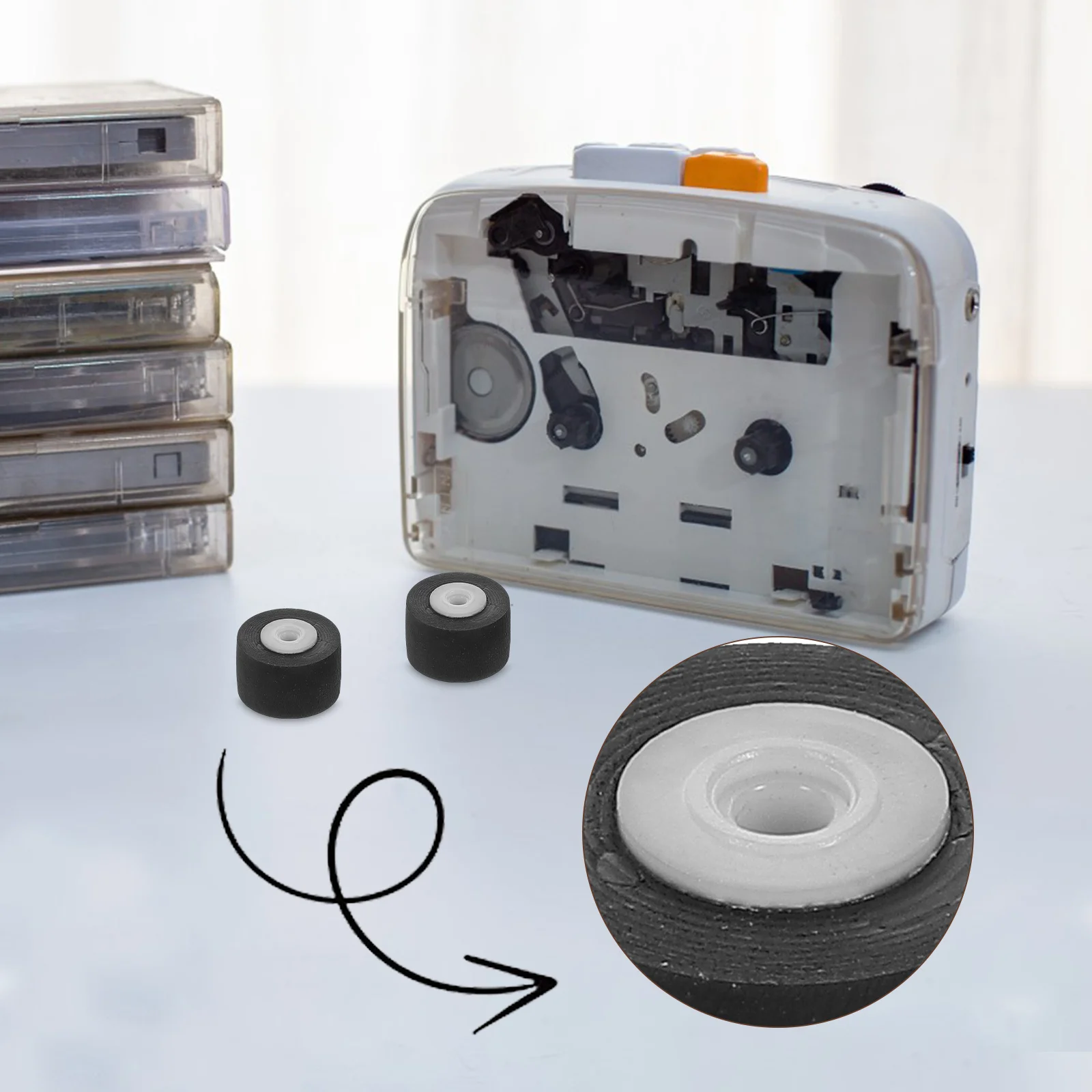 10 قطعة فيديو قرصة الأسطوانة استبدال بكرة مطاطية لمشغل كاسيت توافق عالي للحد من الضوضاء بكرة تحمل عجلة