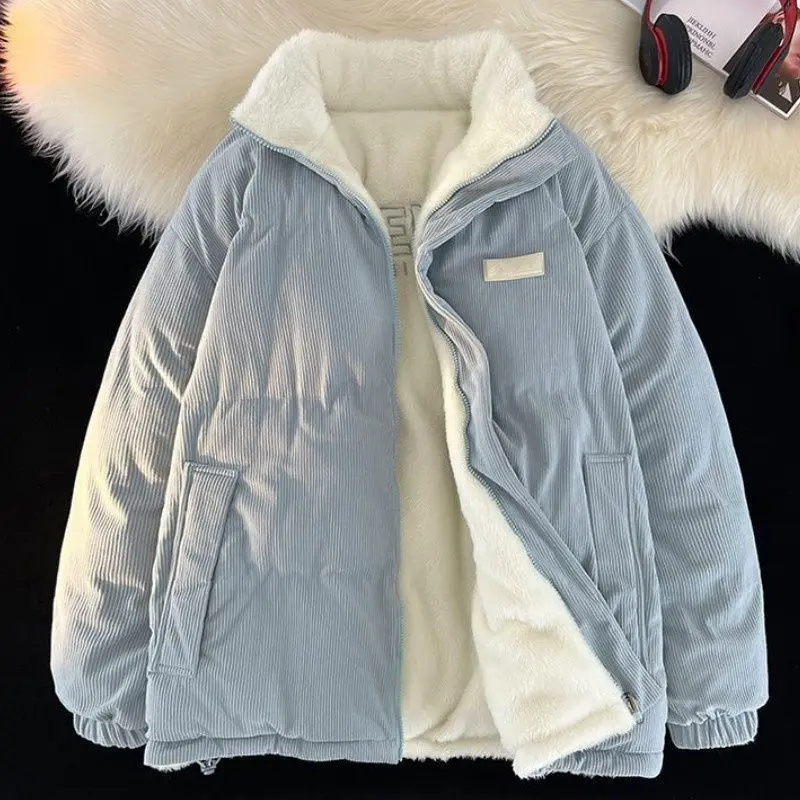 Hot selling men's cotton thick and warm parka coat, winter corduroy cotton jacket, winter men's solid color casual winter clothi