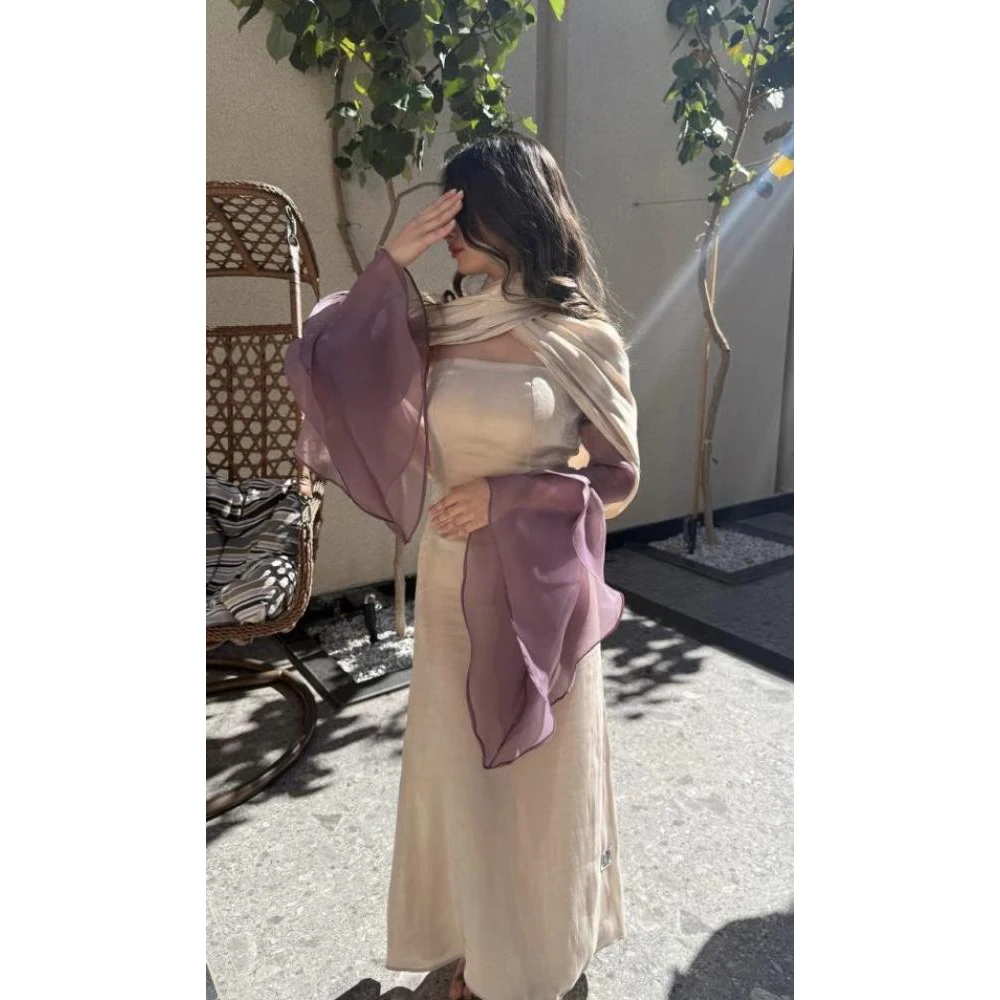 

Customized High Quality Sleeveless Strapless Ankle Length Zipper A-line Tulle Two Piece Party Gown 2025 Prom Dresses فساتين سهره