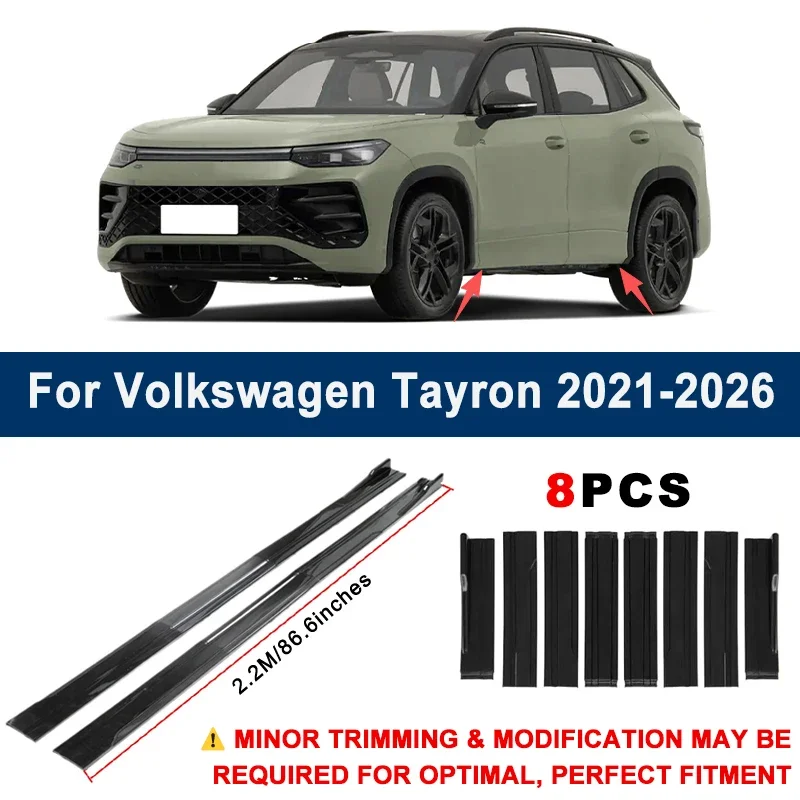 

Aerodynamic 2.2m Sectional Side Skirt Extension Lips Racing Side Spoiler For Volkswagen Tayron 2021-2026 2022 Sport Upgrade Kit