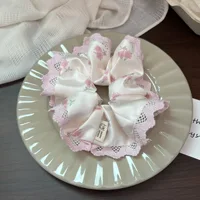 Ladies Nice Scrunchies Floral Pink Small Bowel Hairband Girl's Hair Accessories Sweet Style Kawaii Hair Accessories For Girls - Image 5
