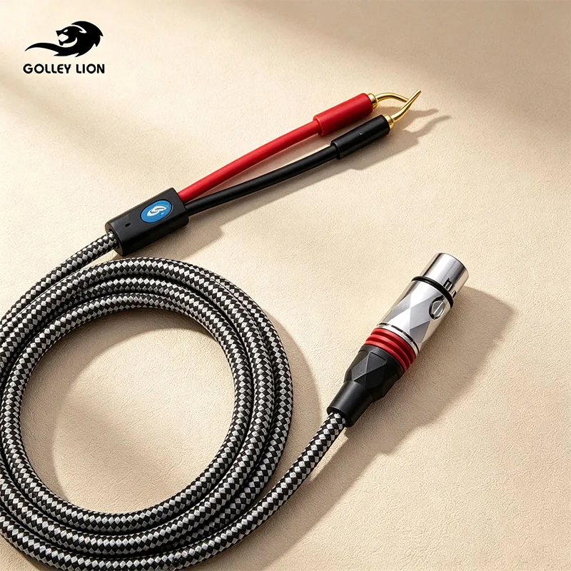GOLLEY LION XLR Female To Dual 2.0-Plug Speaker Cable, Banana Plugs Audio Cord, OFC for Amplifier DJ PA System Subwoofer