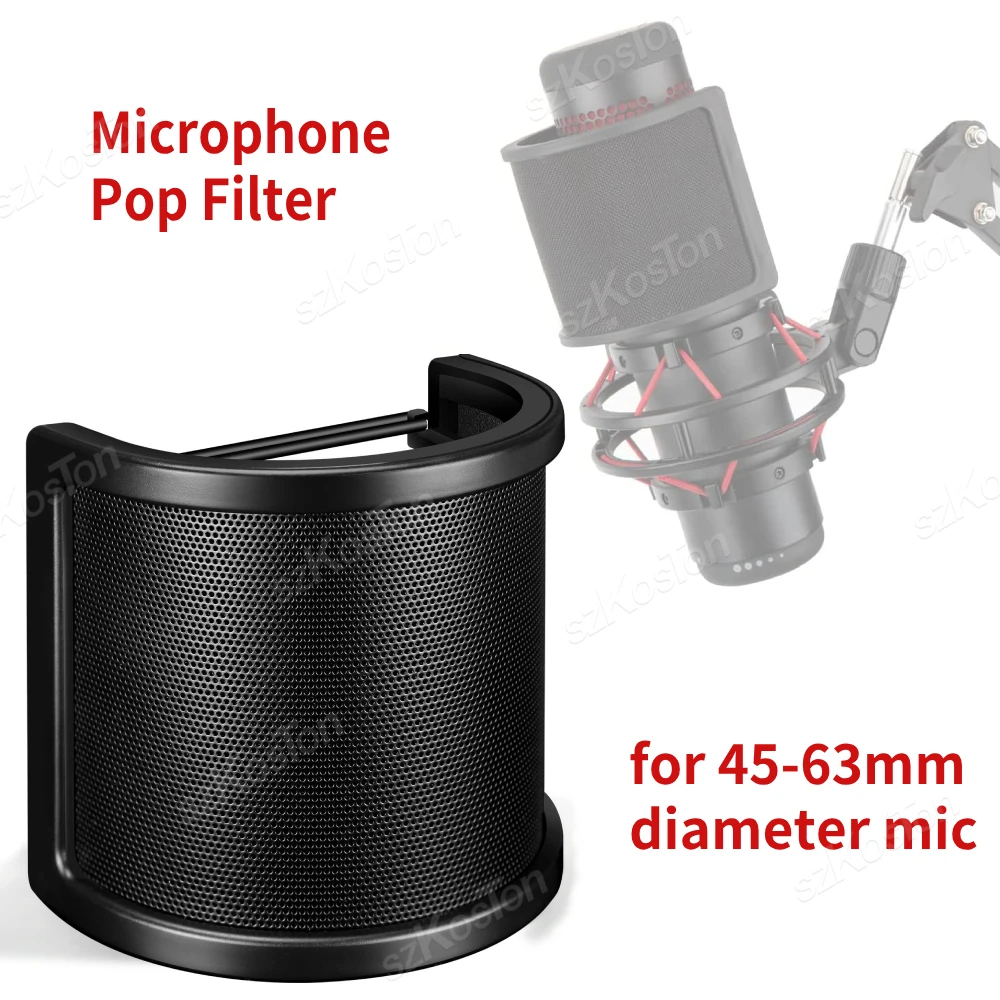 Condenser Microphone Pop Filter Metal Mesh Foam Streaming Media Recording Microphone Windscreen Cover Shield for A8 A6V K669 Mic