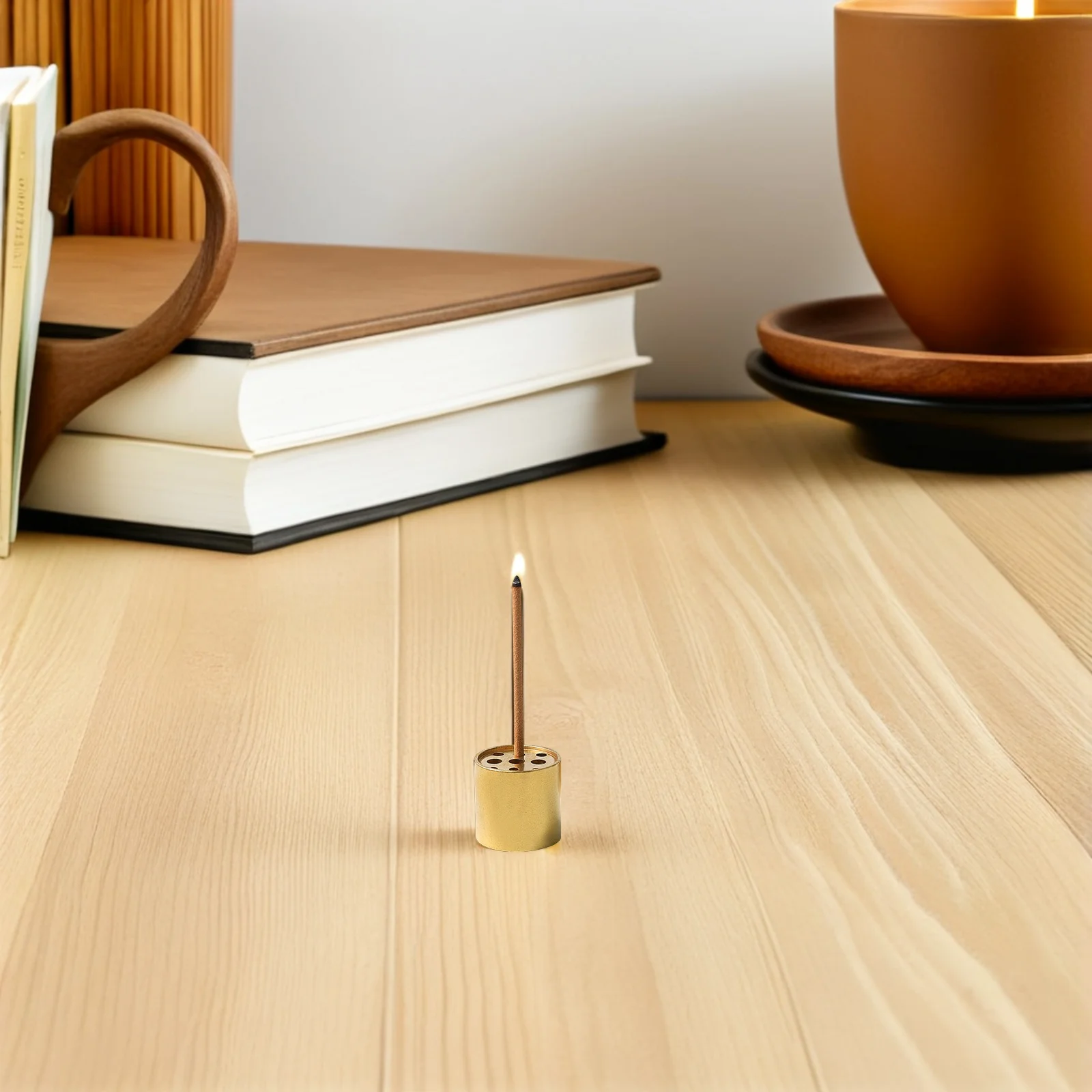 

4Pcs Copper Multi-Hole Incense Holders 9-Hole Incense Stick Bases Smooth Polished Retro Style for Yoga Bedroom Study