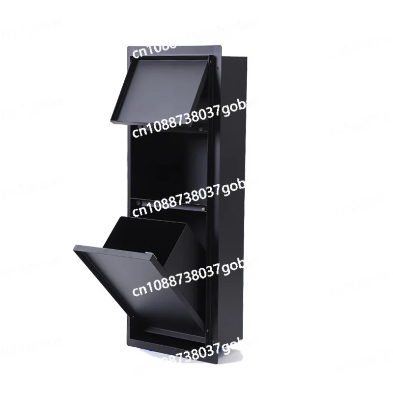 

304 stainless steel bathroom embedded trash can hidden tissue box multi-functional toilet niche light luxury