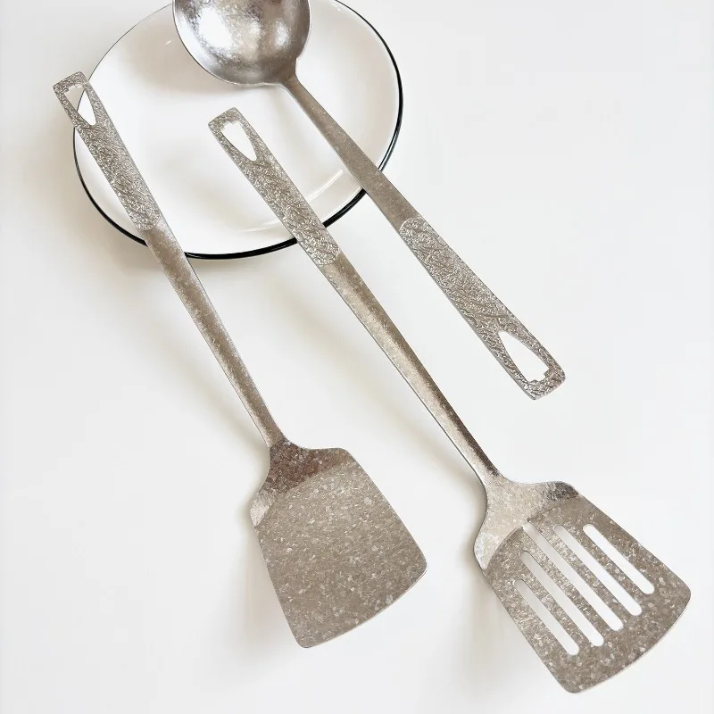 Kitchenware Household Small Spatula Pure Titanium High Temperature Resistant Stir-fry Food Grade Soup Spoon Thick Frying Spatula