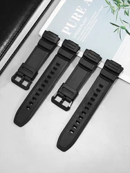 Resin Strap Band for Casio W-S220 Rubber Watch Strap MCW-100 MCW-110H HDD-S100 W-S220  AE-2000 AE-2100 Resin Silicone 16mm