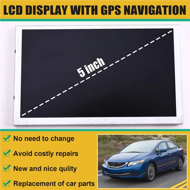 A33K-For Honda Civic 2015 LXR Imid Compatible 5 Inch LCD Display G070VTN02.0 With GPS Navigation