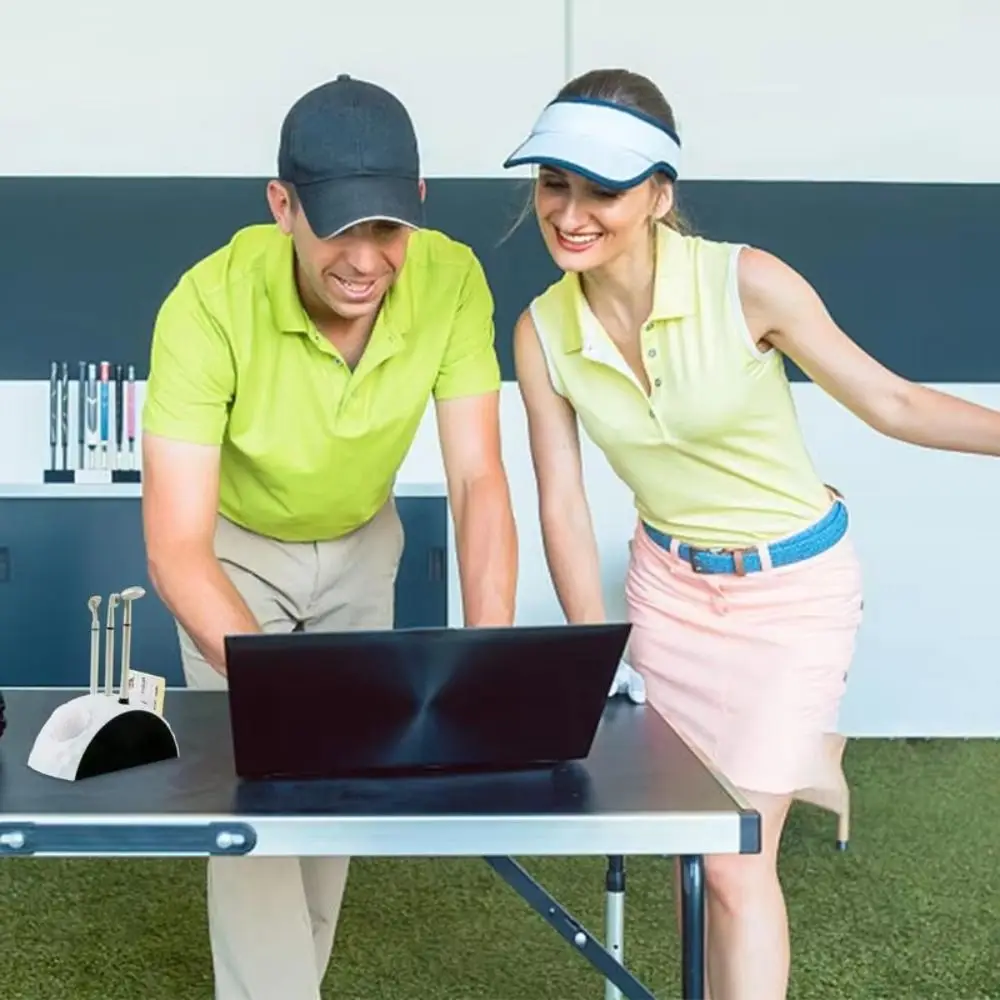 1 zestaw długopisów w kształcie piłek golfowych, mini dekoracja na biurko, antypoślizgowa podstawa, oryginalny uchwyt na długopis w kształcie piłki golfowej, dekoracja, 3 kolory, zestaw długopisów golfowych