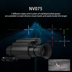 ZIYOUHU NV075 Monocular Night Vision 1080P HD Video Camera Crosshair Cursor Target Position Camping Clip-on Digital Monocular