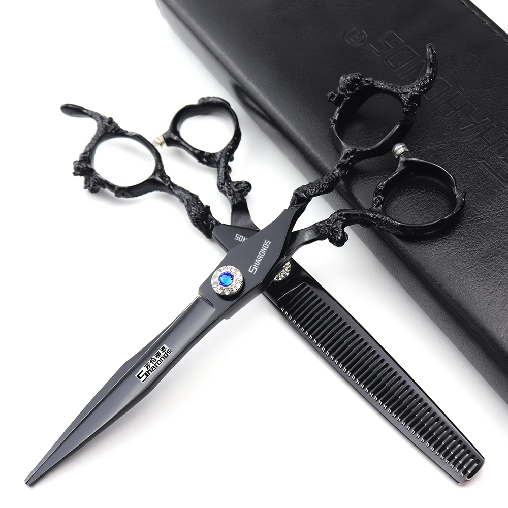 

7-inch single dragon hair clippers for professional home use perfect for cutting bangs and hair, flat tooth clipper set.