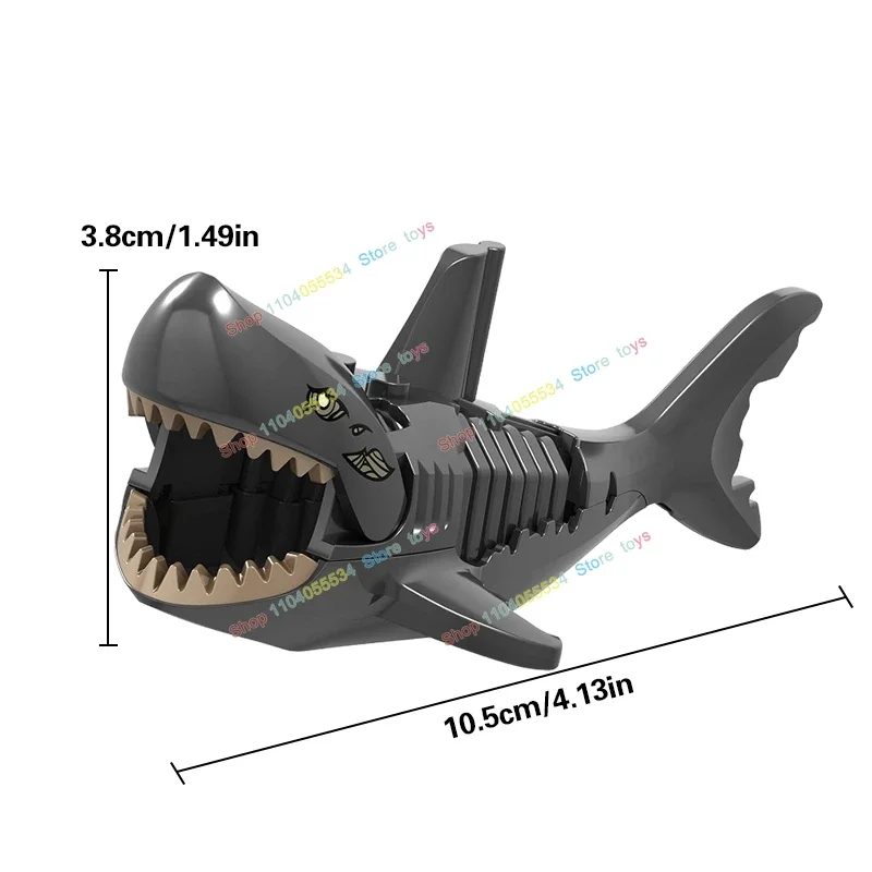 MOC Anime Sharks Snow Monsters Sets Cartoon Animals Building Blocks Accessories Model Kids for Toys Birthday Gifts AN001 AN002 - Image 4