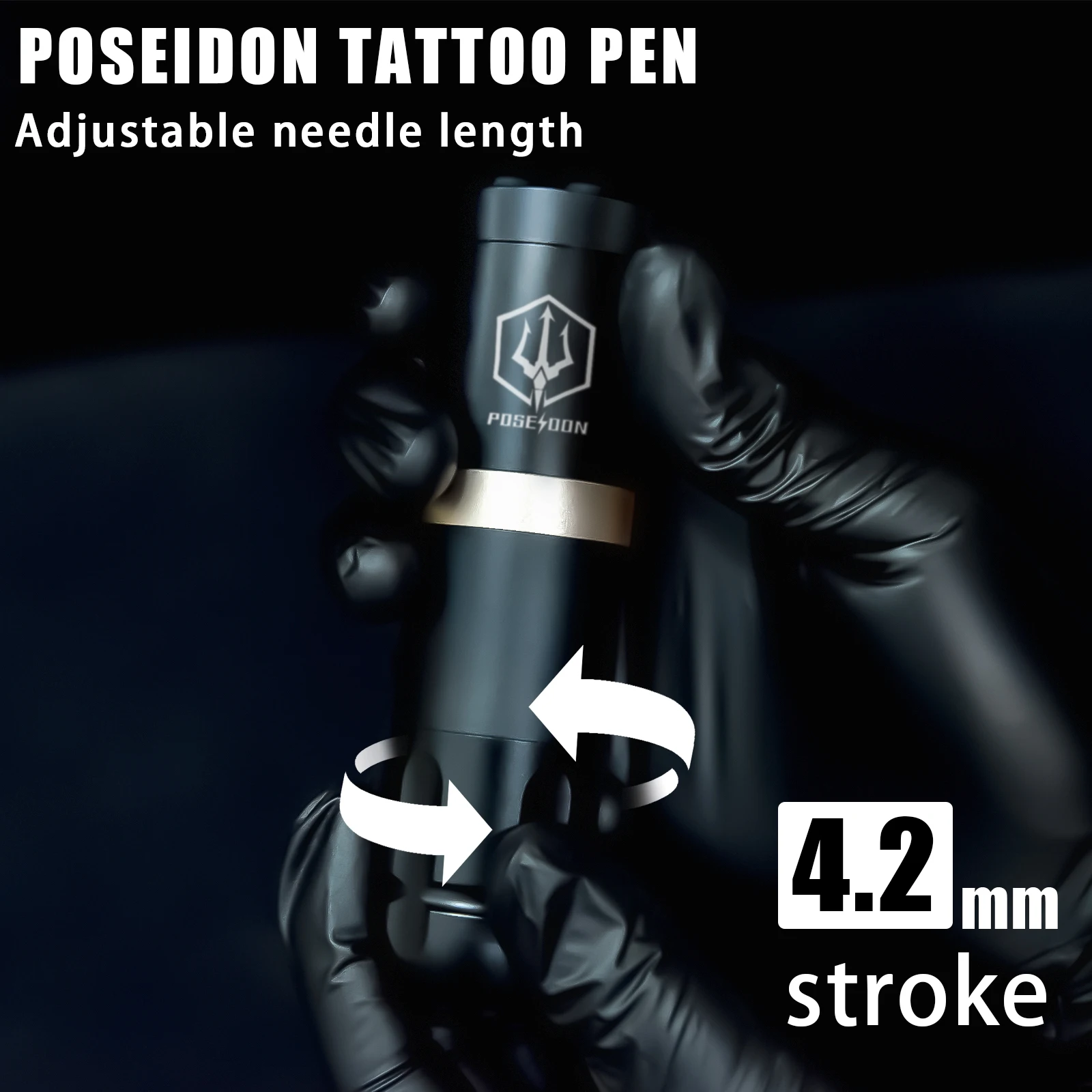 POSEIDON Tattoo Kit V5 Zwarte Tattoo Pen Kit voor permanente make-up Tattoo Machine Kit Hoge kwaliteit Tattoo Voeding Tattoo Gun