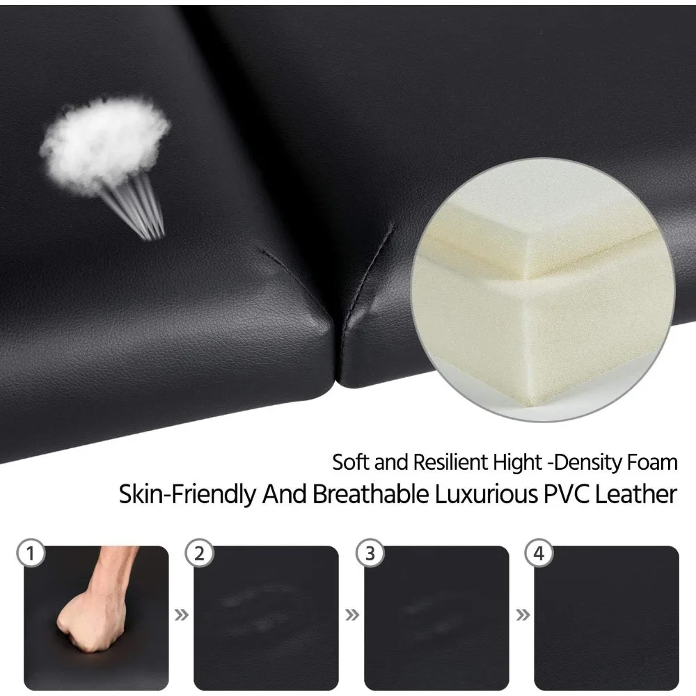 Aluminum Adjustable Height Massage Table for Spa and Salon Therapy, Collapsible and Portable