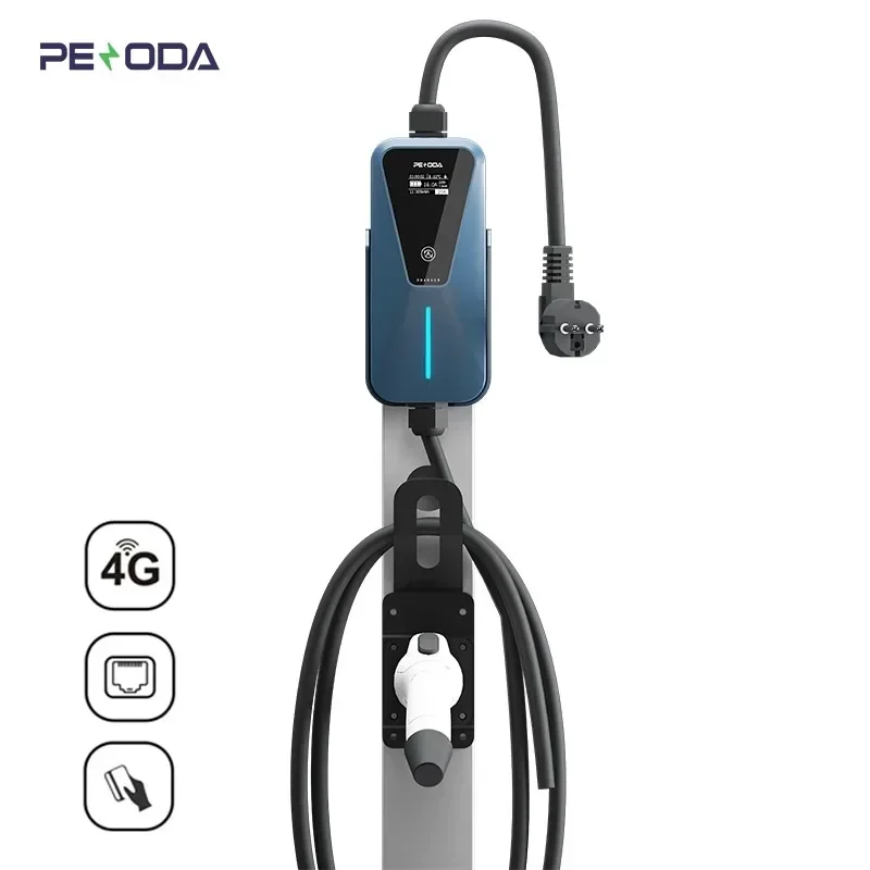 PENODA Factory OEM ODM EV Charger 7KW 11KW 3 Phase for 32A Charging Stations for Electric Vehicles Mobile Portable EV Charger