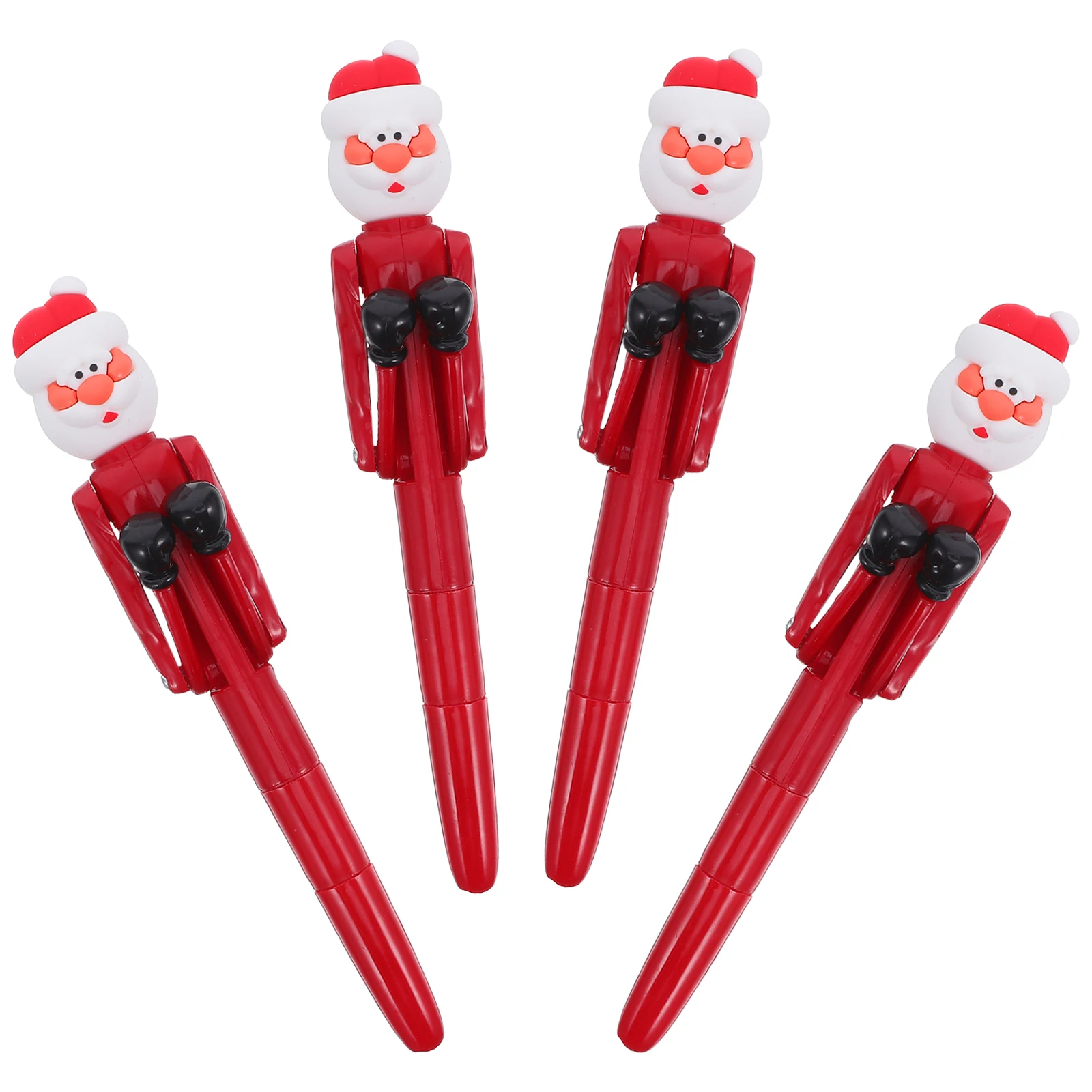 

4pcs Santa Claus Boxing Ballpoint Pen Funny Novelty Pens For Christmas Party Favors Holiday Stocking Fillers Kawaii Cartoon