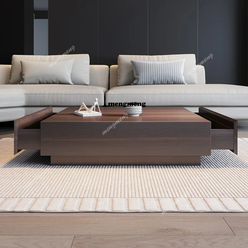 

E182 Nordic Luxury Coffee Tables Italian Minimalism Living Room Solid Wood Coffee Tables Hotel Center Home Furniture Basse Salon