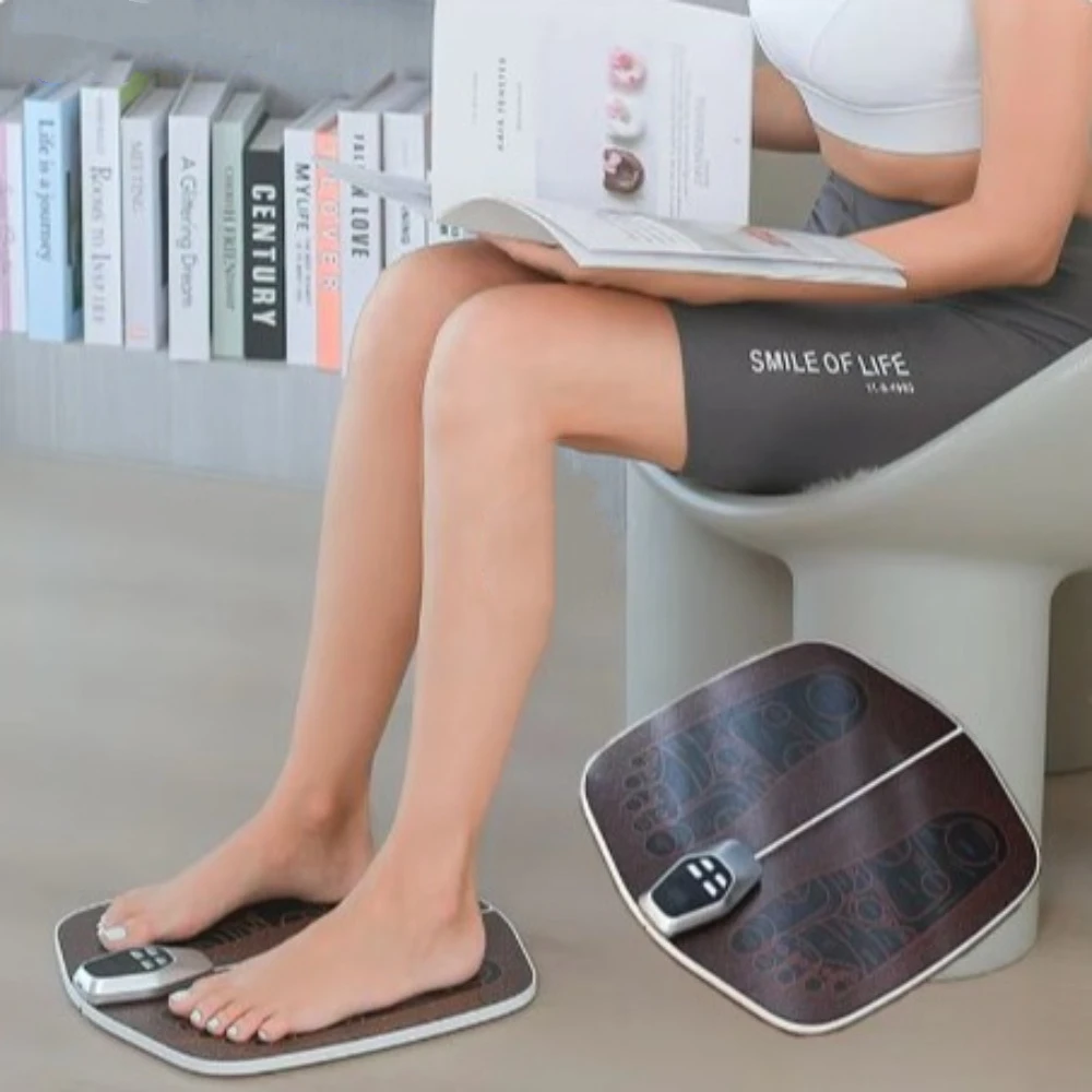 Electric EMS Foot Massager Pad with Remote Control Foldable Foot Circulation Massager Relaxation Tool Fatigue Release