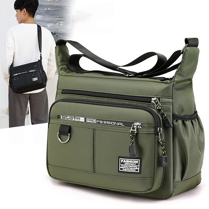 

Men's Messenger Crossbody Shoulder Bags Men Small Sling Pack For Work Business Waterproof Oxford Packs Satchel Purse