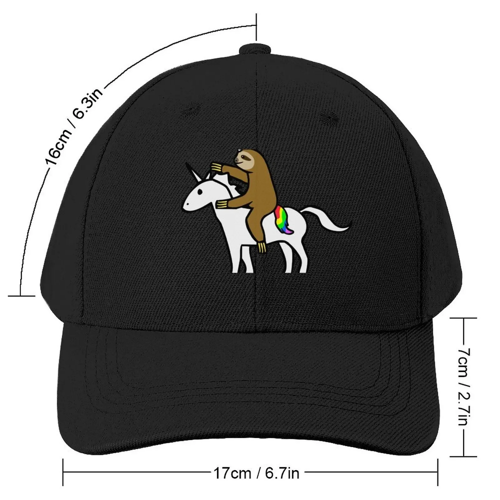 Slothicorn Riding Unicorn Baseball Cap Golf beach hat Men's Women's