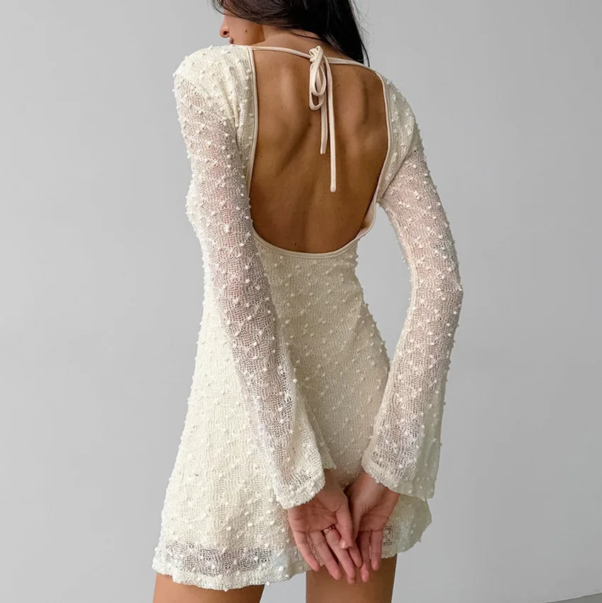 2026 New Spring Elegant Mini Dress Women Mesh Printed Fashion O Neck Dress Female Chic Prom Gowns Sexy Slim A-line Dress Short