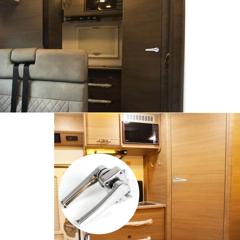 Safe Trailer RV Bathroom Toilet Door Lock Caravan Boat for Latch Handle Knob For Camper Cargo Furniture Hardware