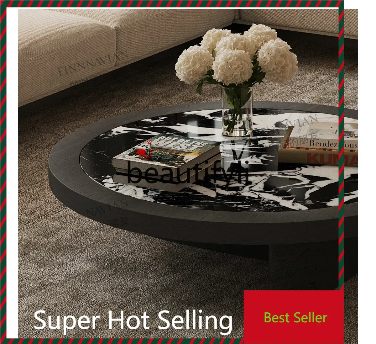 

Light luxury living room household modern natural marble coffee table G1218