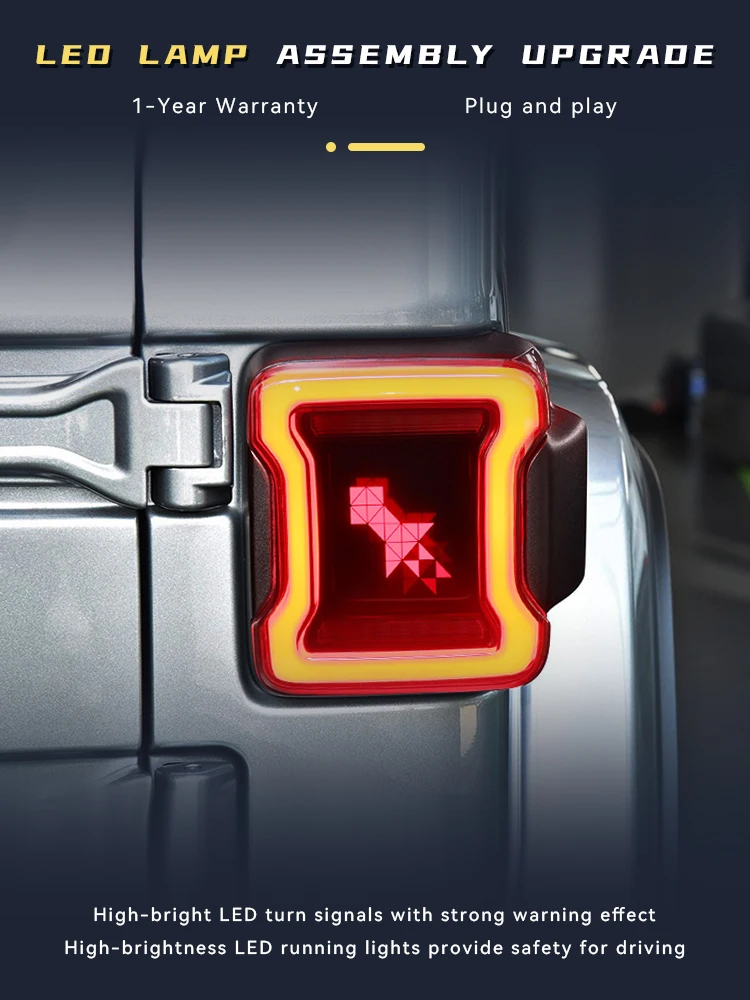 قطع غيار السيارات لسيارة جيب رانجلر JK 2018-2020 الضوء الخلفي ترقية ضوء النهار LED DRL مصابيح خلفية للسيارات ملحقات المركبات أدوات ضوء النهار