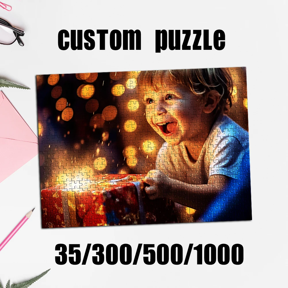 35/300/500/1000pcs Personalized Custom Photo Puzzle couple photos Customize Creative Commemorative Gift Families Games