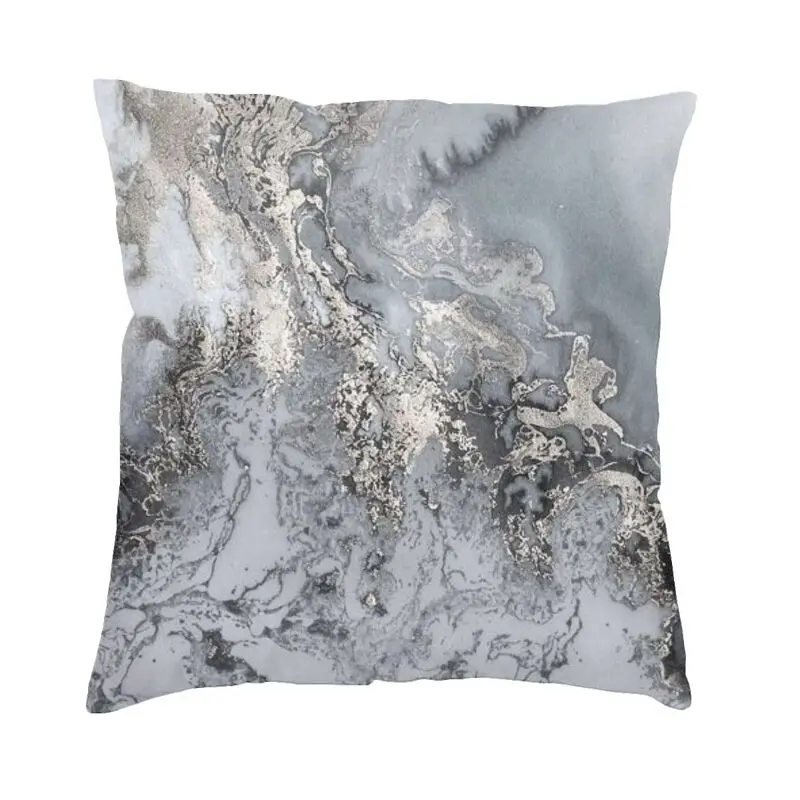 Gray Marble Texture Abstract Pattern Cushion Cover 60x60 cm Modern Geometric Graphic Throw Pillow Case Home Decor Sofa Pillows