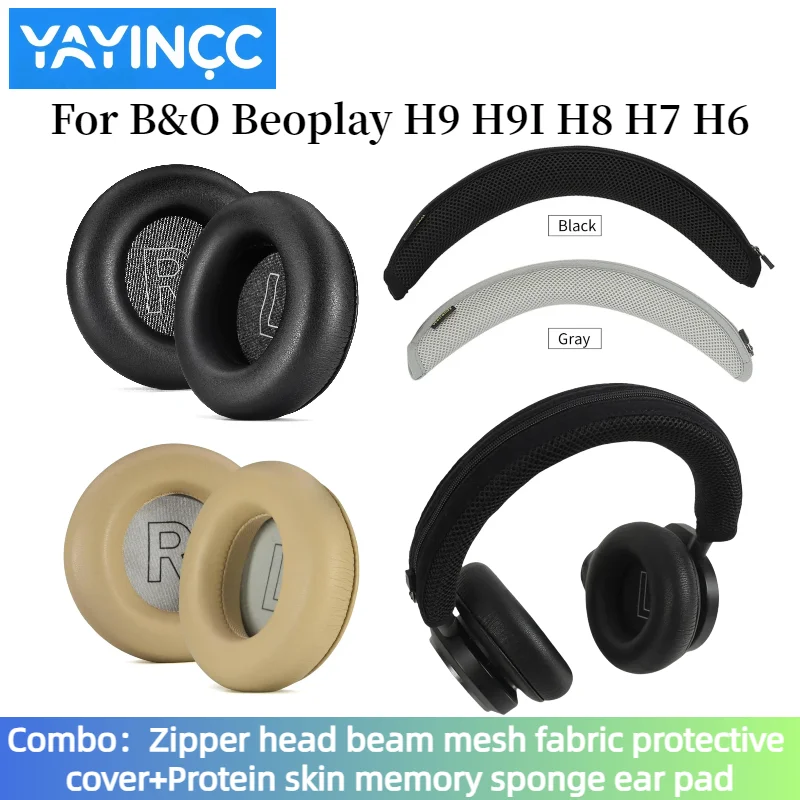

YAYINCC Replacement Ear pads+Zipper headband cover Combo for B&O beoplay H4 H6 H7, H9, H9i, HX H9 gen 3 Headphones Ear Cushions