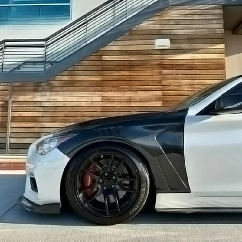 

Elite-Quality FORInfiniti Q50 V2 2014 Side Vented Fenders Carbon Fiber