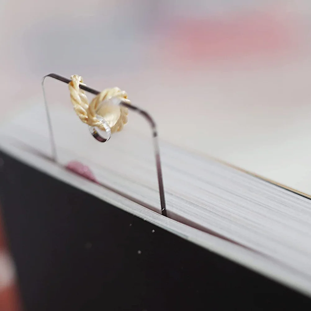 

1Set Blank Acrylic Bookmarks DIY Unpainted Clear Bookmark Set with Tassel Hemp Rope for Journal Notebook Decoration Portable