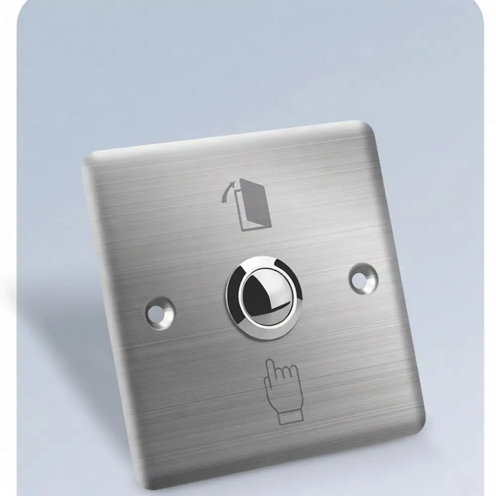 Standard 86 Box Compatible Door Exit Button Stainless Steel Normally Open Reset Switch For Building Security Access