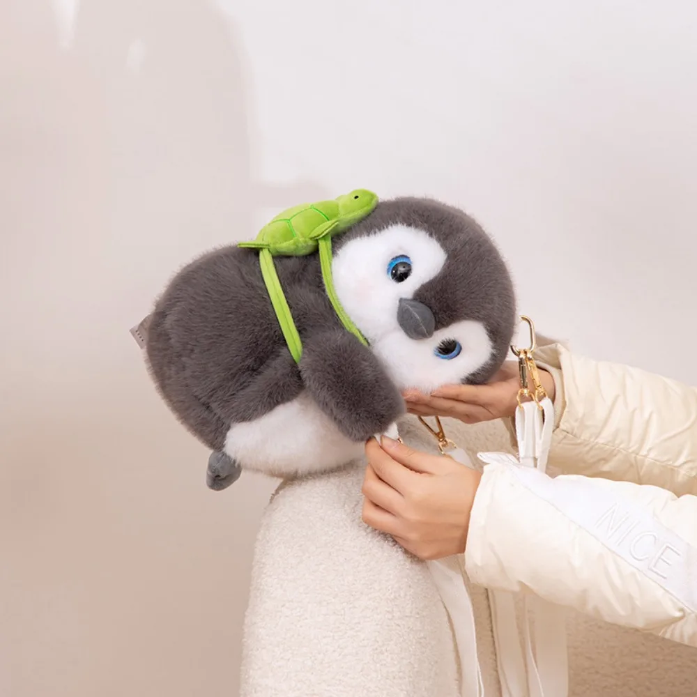 

Adjustable Straps Capybara Plush Backpack Frog PP Cotton Raccoon Plush Bag Panda Furry Penguin Crossbody Bag Students