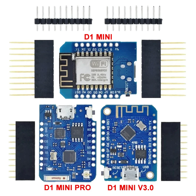 

ESP8266 ESP-12 ESP-12F CH340G CH340 V2 USB WeMos D1 Mini PRO V3.0.0 WIFI Макетная плата NodeMCU Lua IOT Board 3,3 В с контактами