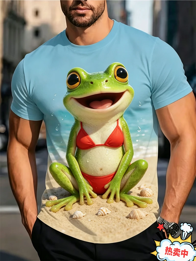 Fun Animal Pattern 3D Print Sport Quick-dry Breatha Men T-shirt Outdoor Street Casual Party Role-playing Street Wear Unisex Top