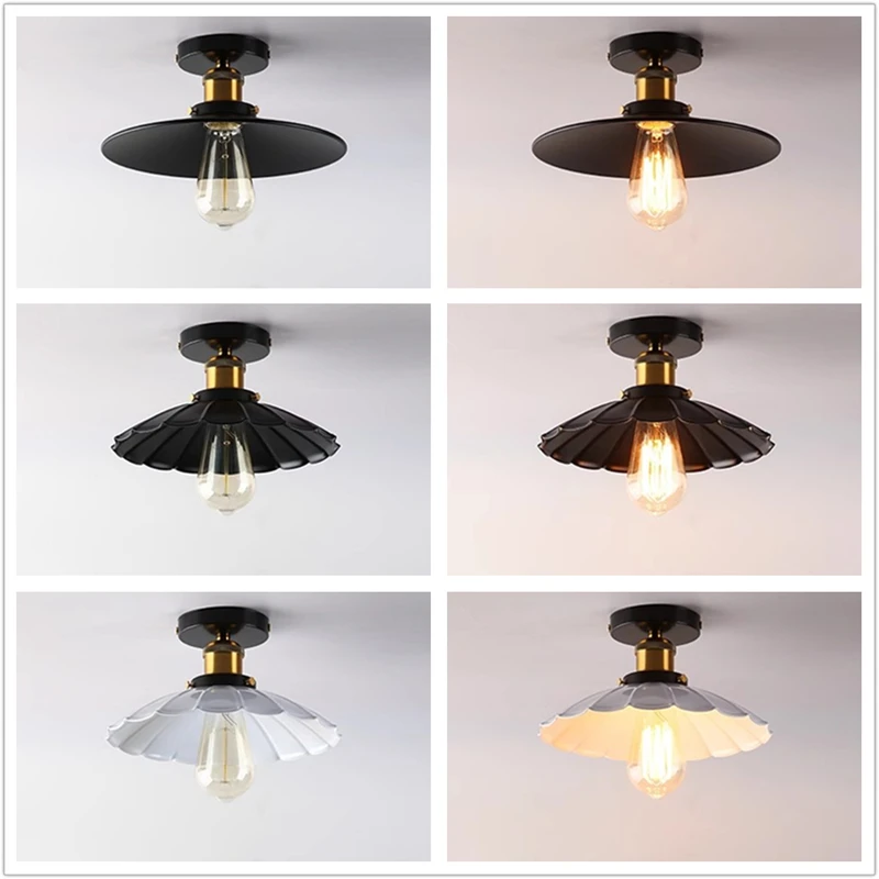 Retro indoor lighting Vintage LED lights iron lampshade ceiling light warehouse style light fixture