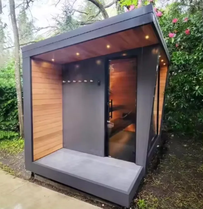 Wooden Outdoor Sauna Shower Cabin Change Room for Commercial Use Custom